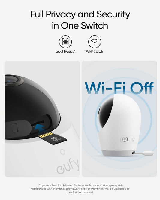 eufy Security eufy Baby Monitor E21 with 4K UHD Camera, 5'' 720p Display, Hybrid Wi-Fi and No Wi-Fi Connection, App and Monitor Control, Pan-Tilt, 8× Zoom, Portable Camera with Built-in Battery, ANR