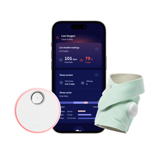 Owlet Dream Sock® - Smart Baby Monitor - Track Live Pulse (Heart) Rate, Oxygen in Infants | Mint
